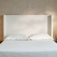 Hosford Upholstered Wingback Bed with Wood Base Platform