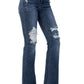 Judy Blue - MID RISE CONTRAST DESTROY SLIM BOOTCUT JEAN