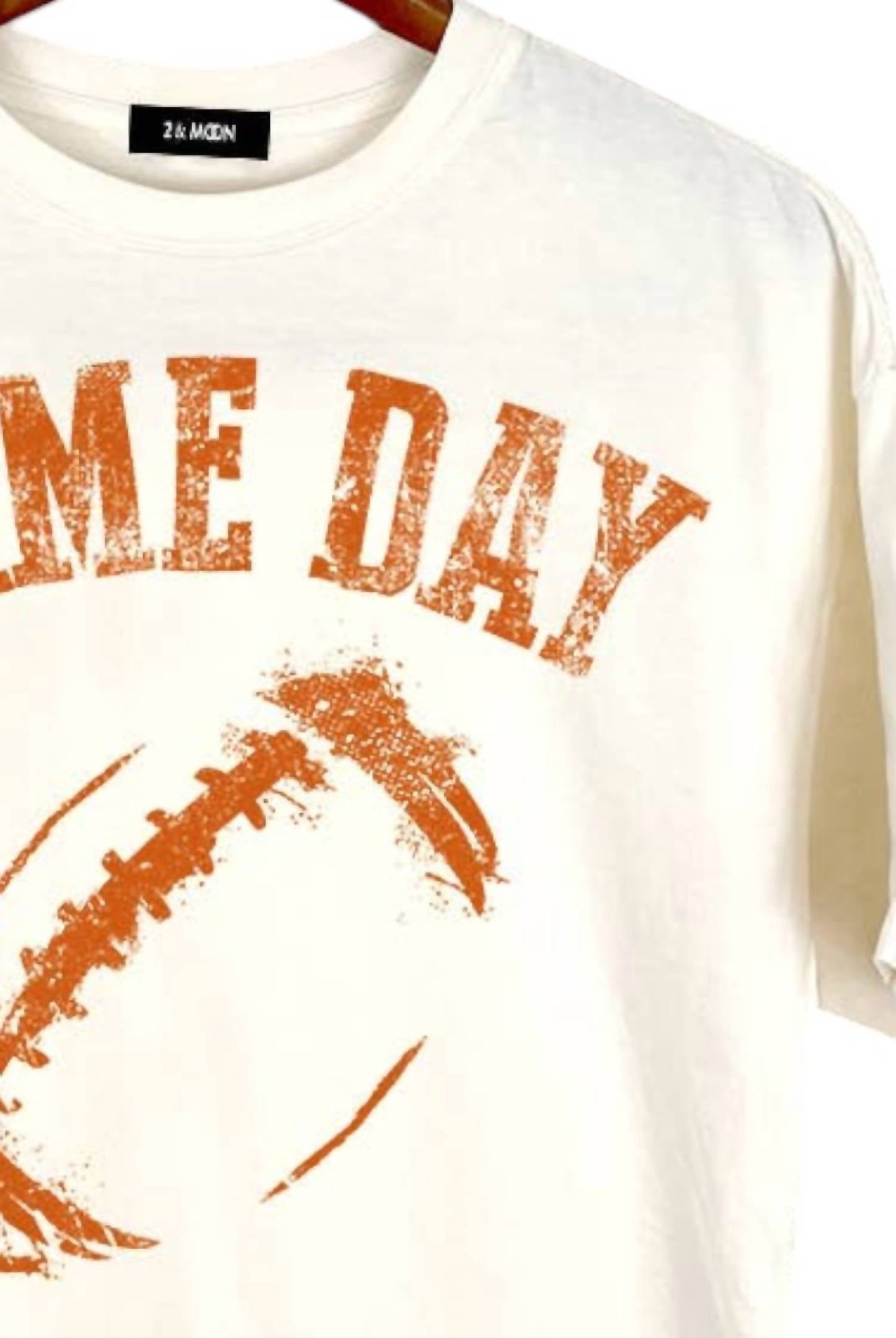 2&Moon - Women's Game Day Football Graphic Crop Tee