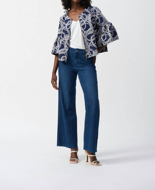 Joseph Ribkoff - Abstract Jacquard Trapeze Jacket