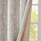 Knitted Jacquard Damask Total Blackout Grommet Top Curtain Panel