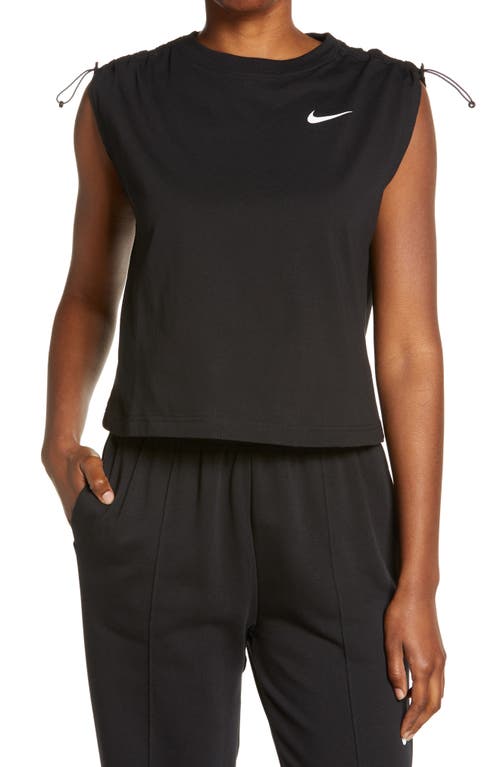Nike Sportswear Essential Crop Tank in Black/White, Size Xx-Large