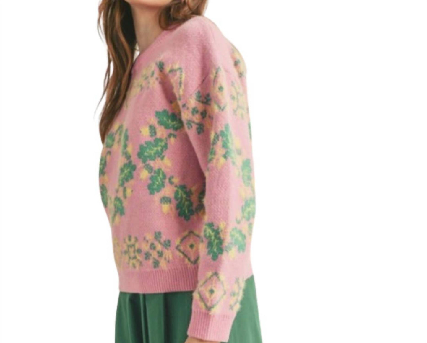 &Merci - Mixed Knit Faire Isle Sweater