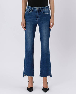 Lovervet - High Rise Crop Raw Hem Bootcut Jeans