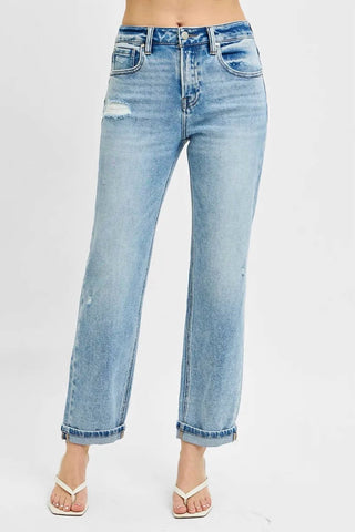 Risen - Full Size High Rise Ankle Boyfriend Distressed Jeans Plus Size