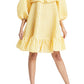ASOS DESIGN Yellow Stripe Ruffle Minidress