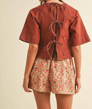 Anniewear - Tie Back Denim Top