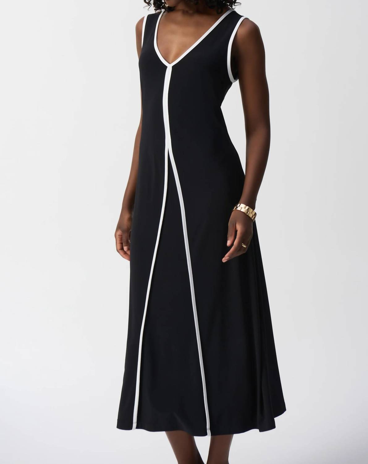Joseph Ribkoff - V-neck Sleeveless Maxi A-line Dress