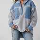 Free People - Corduroy Trim Oversize Hooded Sweatshirt