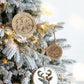 Wooden Hanging Circle With Snowflake Cut Christmas Ornaments (Set of 12)