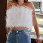 Buddylove - Fancy Strapless Feather Top