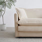 2-Piece Upholstered Living Room Sectional Sofa Set in Beige Chenille