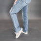 Judy Blue - Sandra Destroyed Mid Rise Straight Leg Jeans