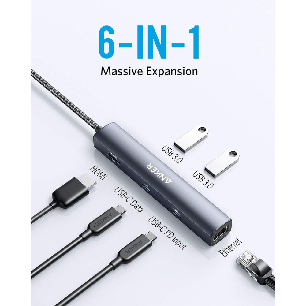 Anker PowerExpand+ 5-in-1 - Docking station - USB-C - HDMI - GigE