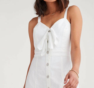 7 For All Mankind - Double Tie Buttoned V Neck Mini Dress