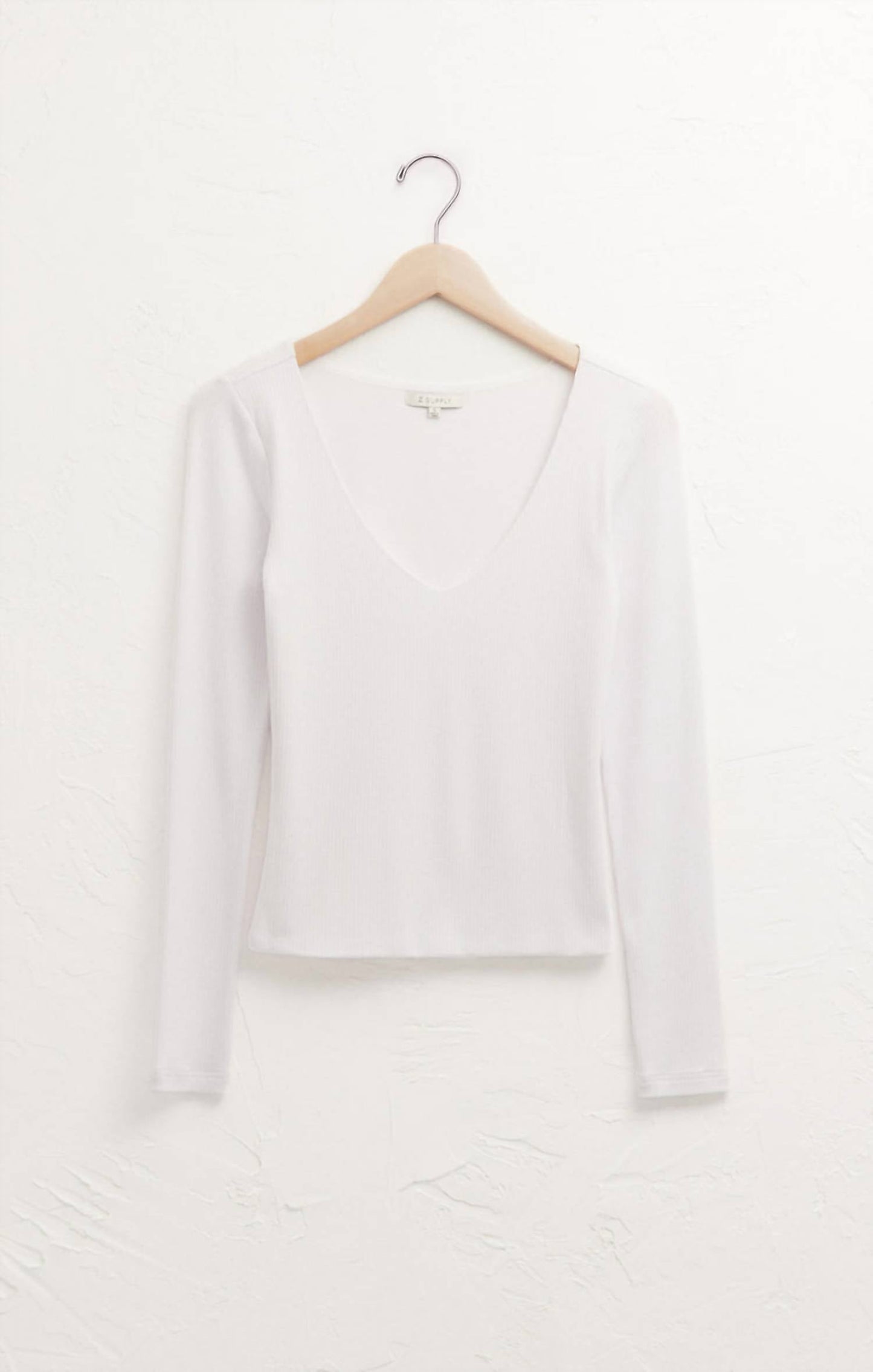 Z Supply - ADEN V-NECK RIB LONG SLEEVE TOP
