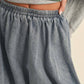 Klesis - Denim Balloon Bubble Mini Skirt