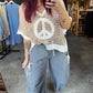 Pol - Peace And Love Crochet Top