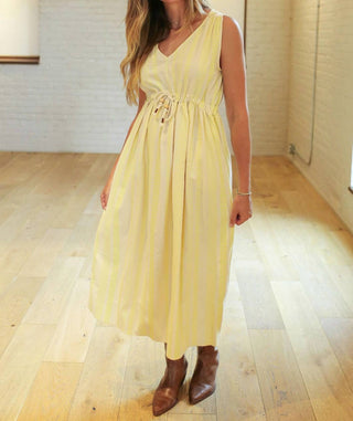 Soulofmu - Glow Drawstring V-neck Maxi Dress