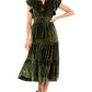 Thml - Velvet Tiered Maxi Dress