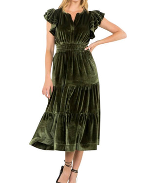 Thml - Velvet Tiered Maxi Dress