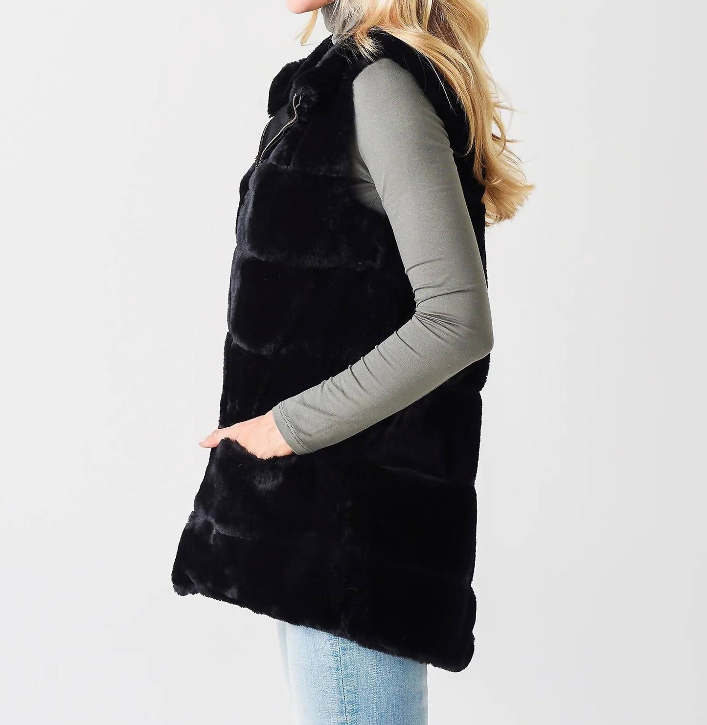 Dylan - Reversible Fur With Pocket Vest