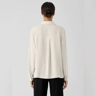 Eileen Fisher - Silk Georgette Crepe Classic Collar Shirt
