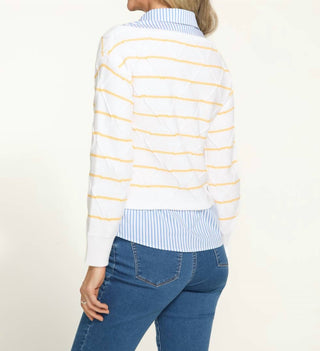 Fdj - Long Sleeve Mix Media Sweater