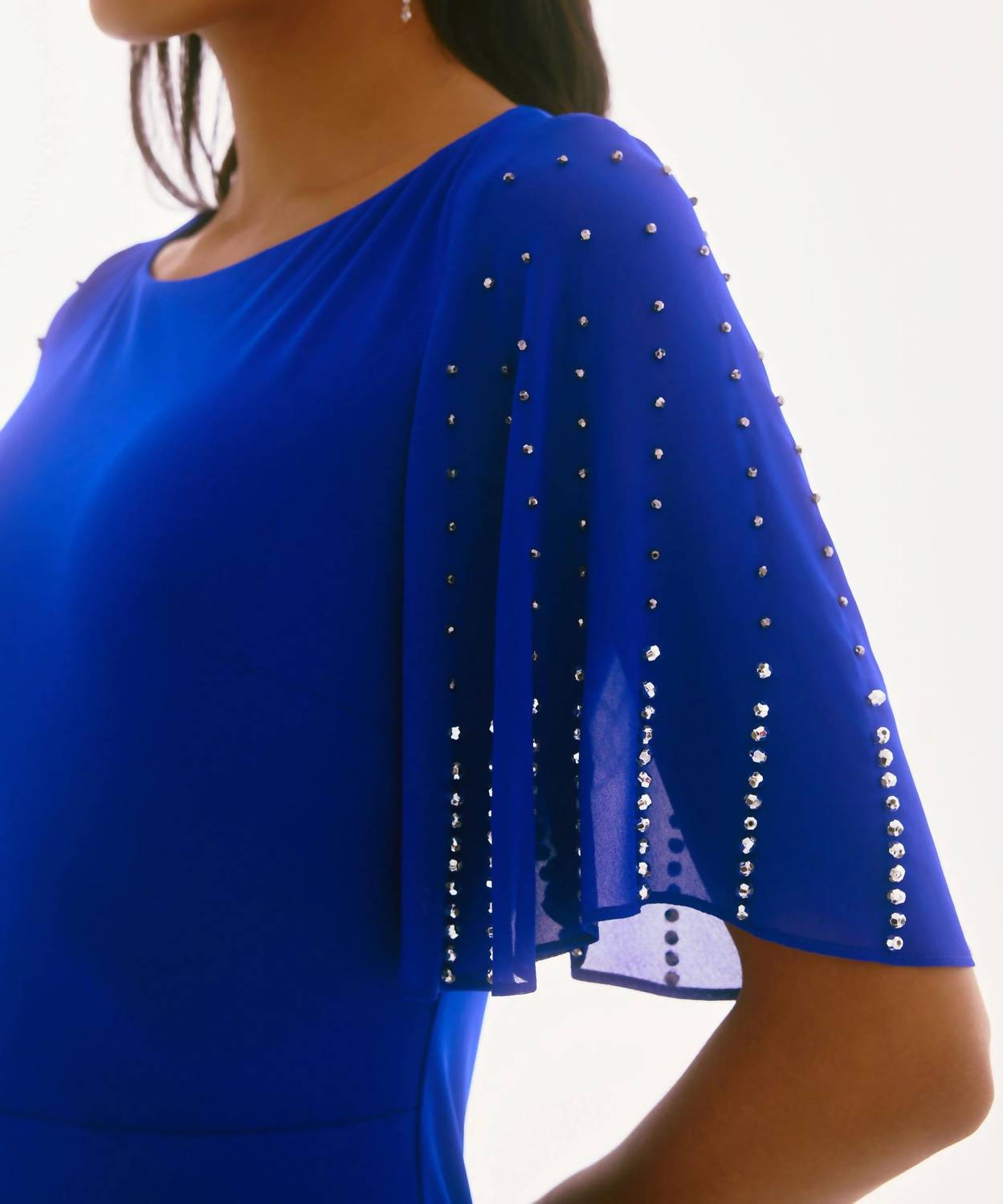 Joseph Ribkoff - Embellished Chiffon Sleeve Sheath Dress