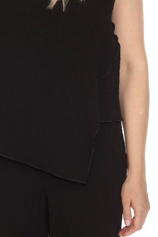 Joseph Ribkoff - Boat Neck Sleeveless Asymmetric Top