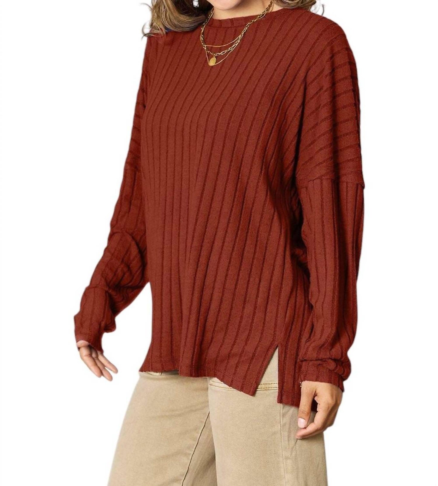 Basic Bae - Sophisticated Ribbed Knit Top
