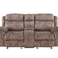 Zubaida Two Tone Recliner Loveseat with USB Port Console