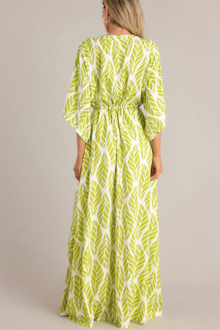 Entro - Leaf Print Maxi Dress