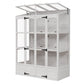 TOPMAX 78-Inch Wooden Greenhouse with Skylights and Folding Shelves
