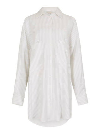 Apricot - Pinstripe Oversized Shirt Dress
