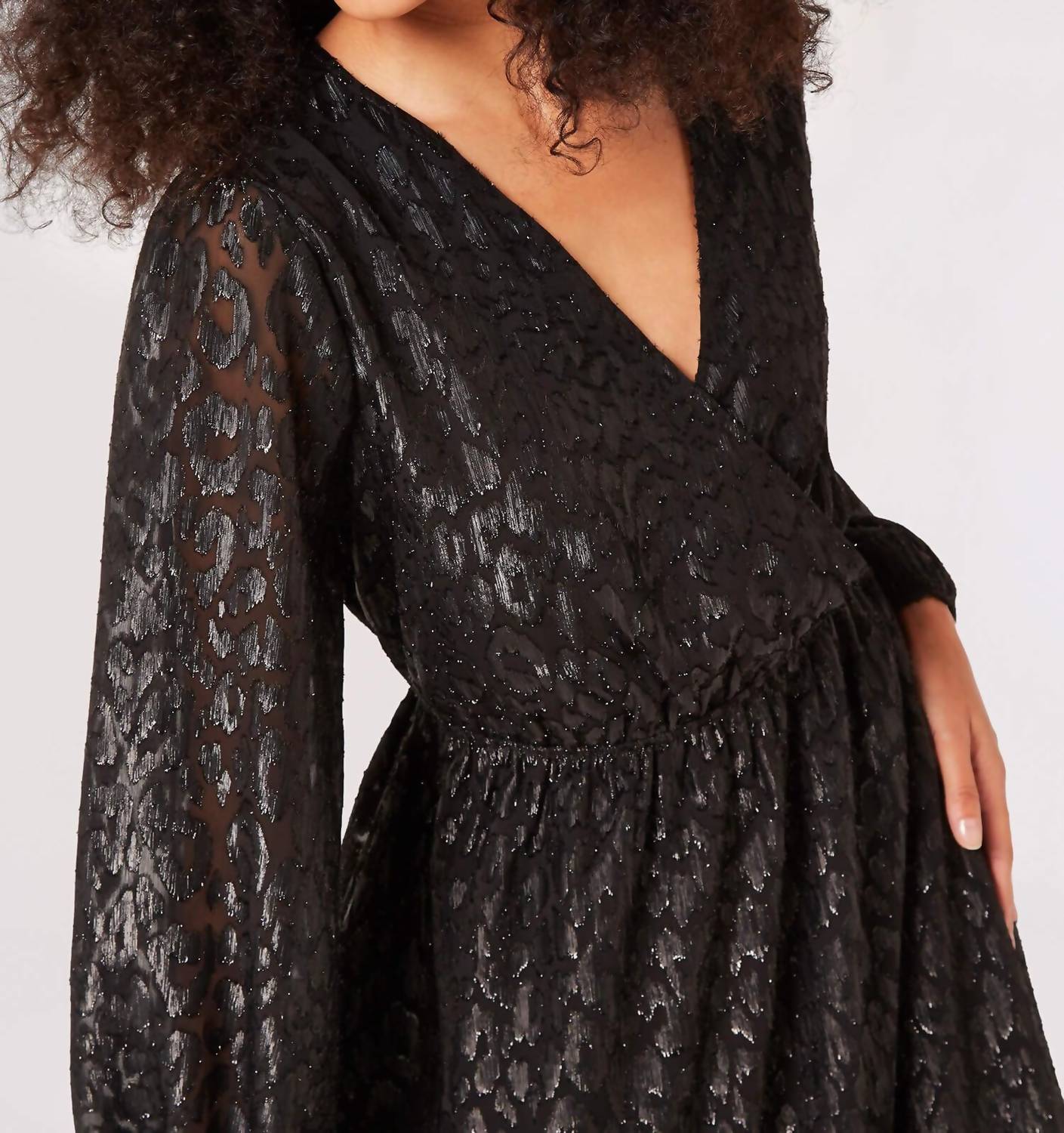 Apricot - Animal Lurex Jacquard Dress