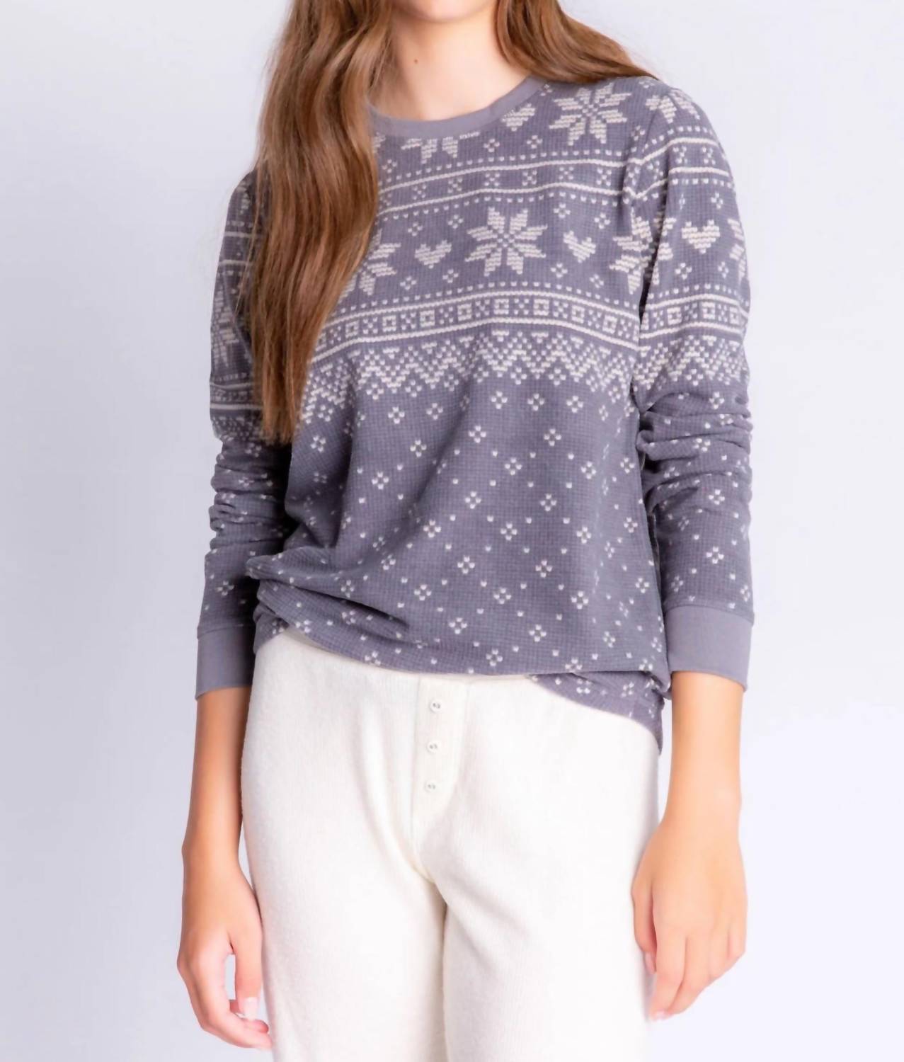 Pj Salvage - Fair Isle Long Sleeve Lounge Top