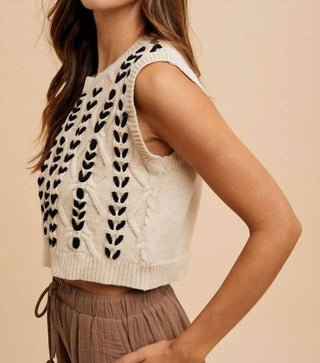 Anniewear - Women's Contrast Stitch Detail Sweater Vest