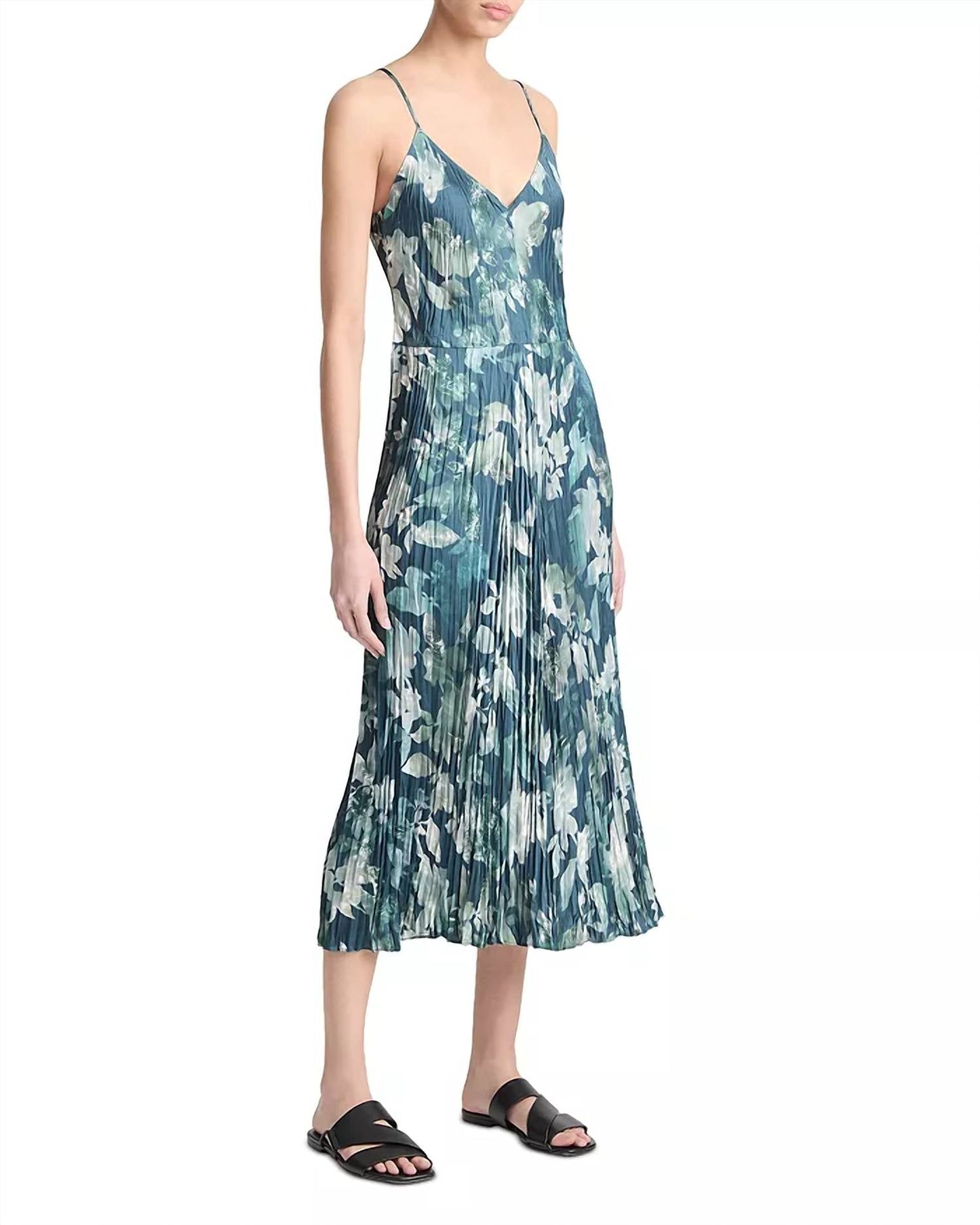 Vince - Shimmer Lake Crushed Cami Midi Dress