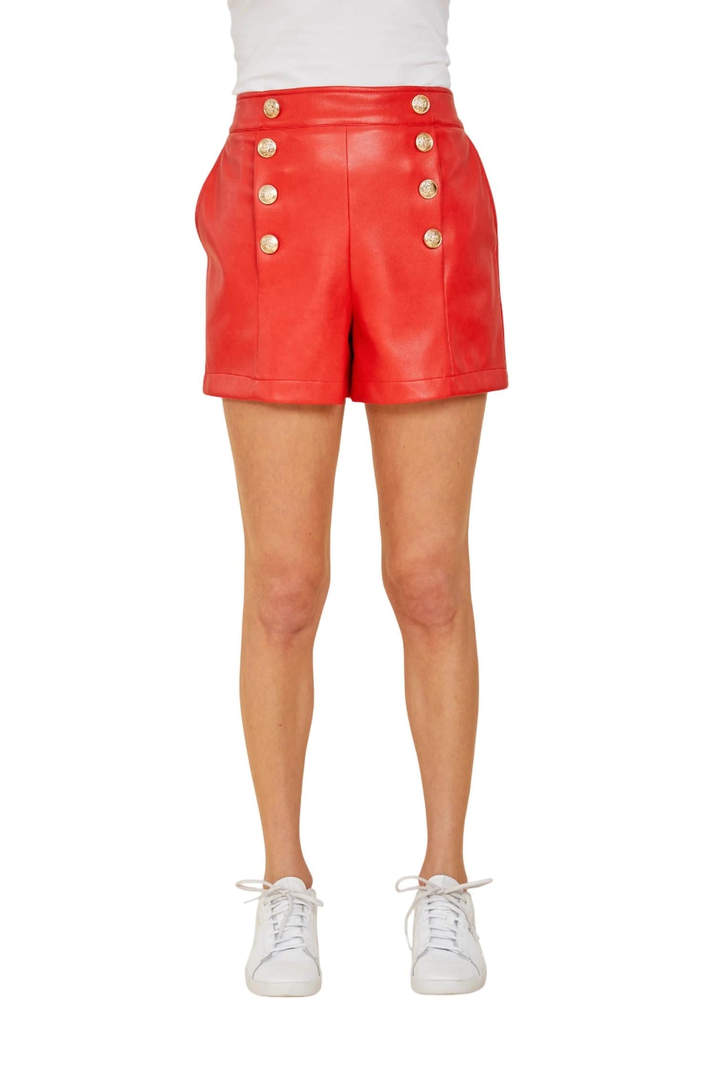 Dolce Cabo - Vegan Leather Shorts With Buttons