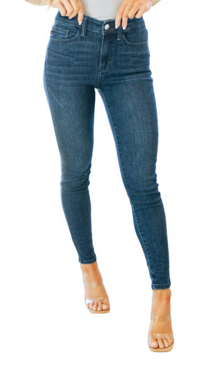 Judy Blue - Mid Rise Crinkle Ankle Skinny Jeans