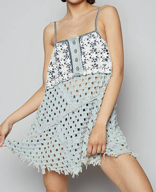 Pol - Contrast Denim Twill Woven Dress