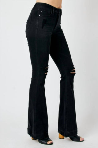 Judy Blue - High Waisted Tummy Control Distressed Flare