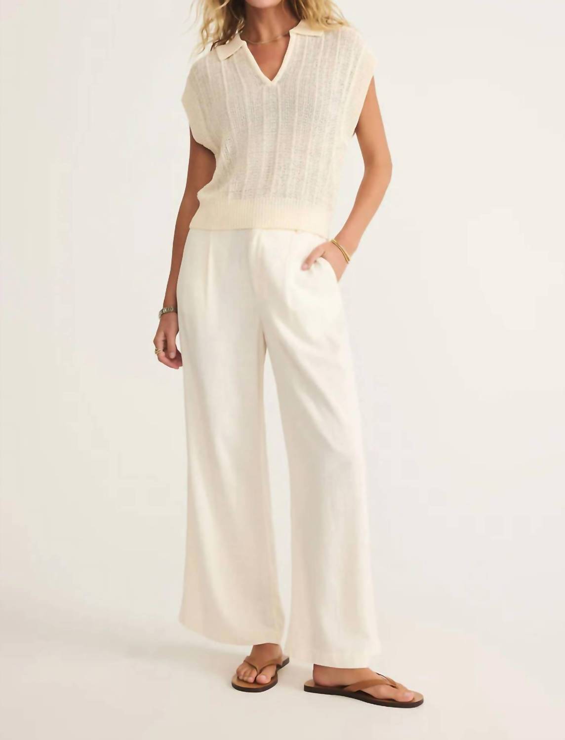 Z Supply - Lauden Crochet Polo Top