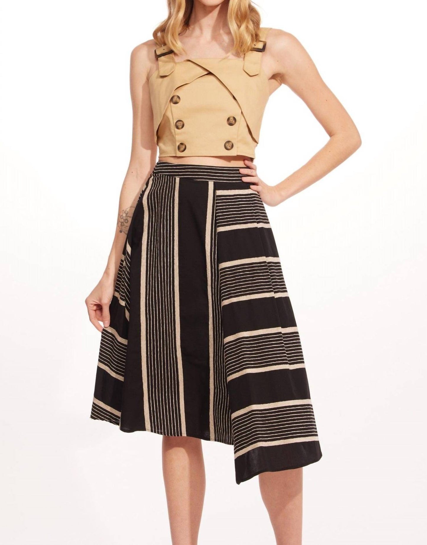 Eva Franco - Stripe Midi Skirt