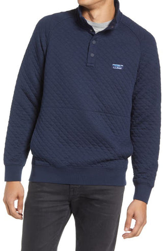 LLBean Quilted Crewneck Sweatshirt - Classic Navy