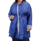 On The Plus Side - Adjustable Cinch Waist Raincoat with Removable Hood - Plus Size