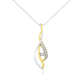 Espira 10K Two-Tone Gold Round Cut Diamond Cascade Pendant Necklace (1/10 cttw, J-K Color, I2-I3 Clarity)