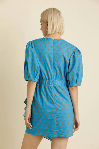 Aureum - Ruched Sash Mini Dress