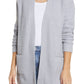 Caslon Open Front Cardigan Sweater - Grey Heather